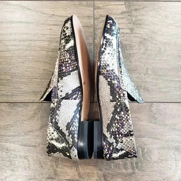 Vince Camuto Jendeya Seashell Leather Multicolor Snake Print Loafers Size 6 - Picture 7 of 9